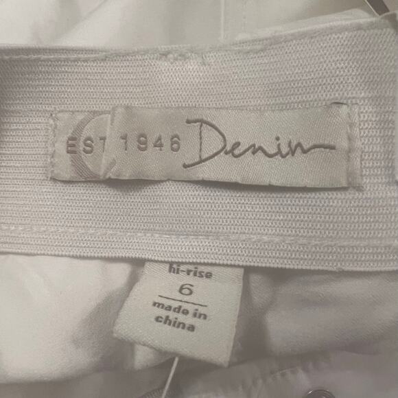 NWT C Est 1946 Hi Rise Denim Skinny Crop Jeans White Size 6 - Picture 7 of 9